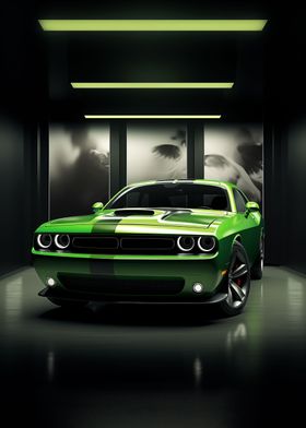 Dodge Challenger Green car