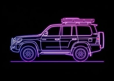 Neon Line Car