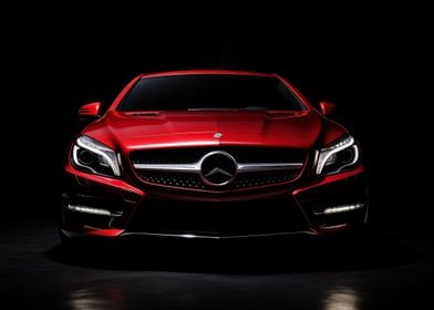 Red Mercedes Luxur car art