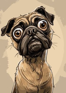 Pug Caricature