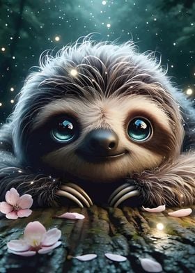 Blissful smiling sloth