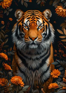 Tiger Flowers Portrait