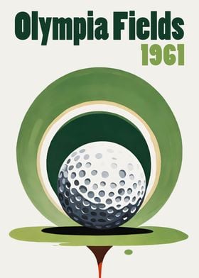 1961 Golfing Poster