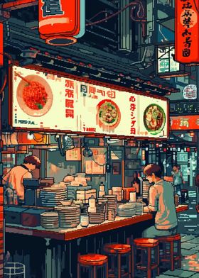 Japan Ramen Pixel Art