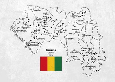 Handdrawn Map of Guinea