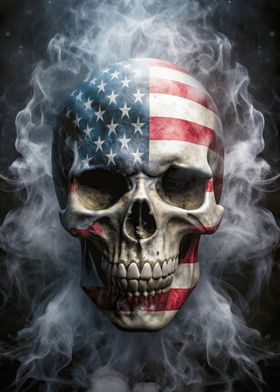 USA Skull In Smoke