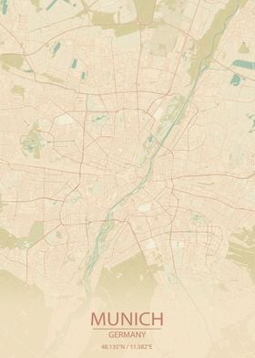 Munich Germany City Map