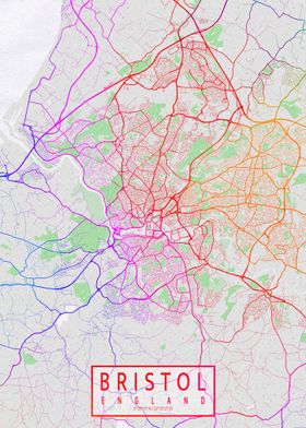 Bristol City Map Colorful