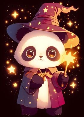 Bright Panda Wizard Star