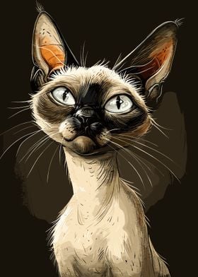 Siamese Cat Caricature