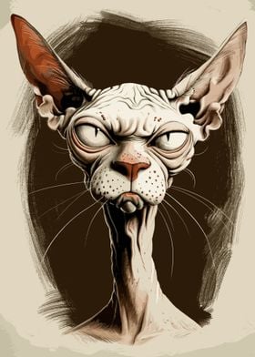 Sphynx Cat Caricature