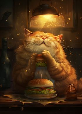 Funny Cat Hamburger