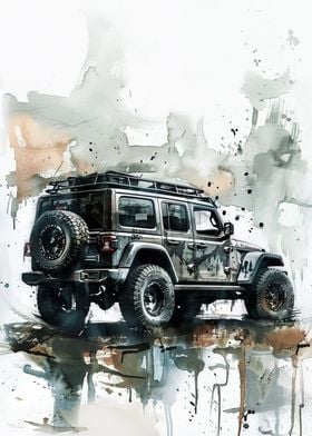 Watercolour Jeep Wrangler 