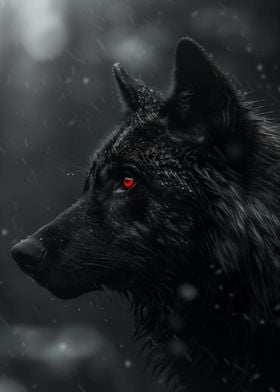 Black Wolf Red Eyes