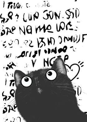 black cat funny cartoon