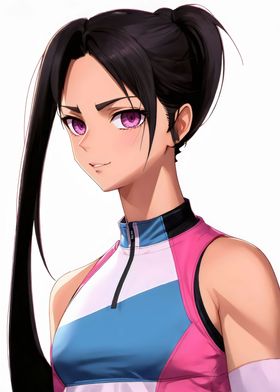 sporty girl with ponytail