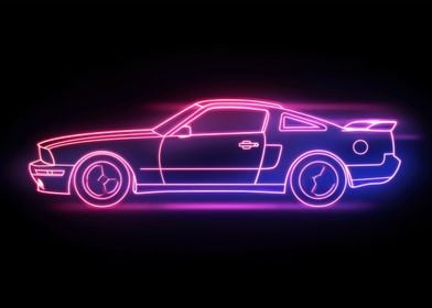 Neon Line Car 