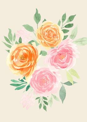 Watercolor floral Bouquet 