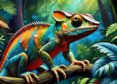 colorful chameleon fantasy