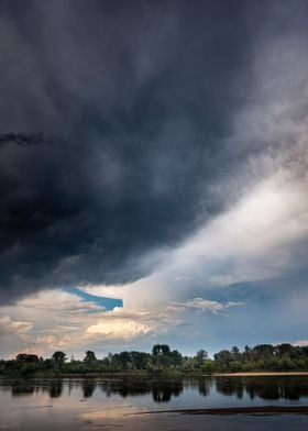 Stormy Sky Over River