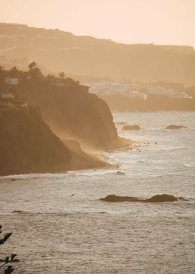 Sunset Coastal Cliffside