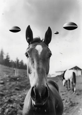 Horse Selfie With UFO