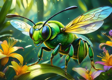 green bee fantasy world