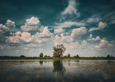 Cloudy Water Reflection