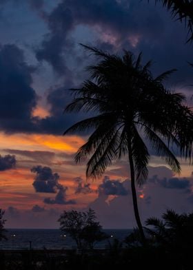 Exotic sunset in Thailand