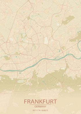 Frankfurt Germany City Map