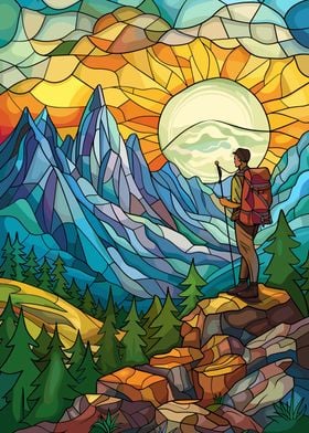 Hiking Stained Glass