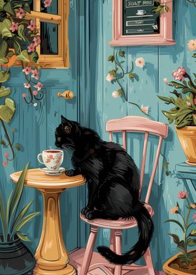 Cat drinking Coffee