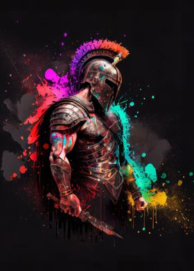 Warrior Spartan Colorful