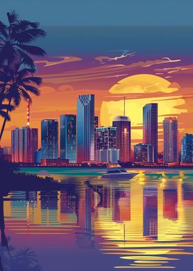 City Sunset Miami