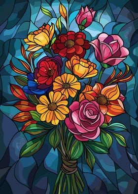 Flower stained glass