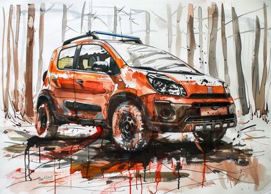 My Fiat Panda acrylic