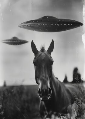 Horse With UFO Shot