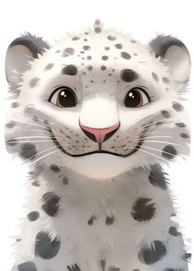 Cute Snow Leopard Poster