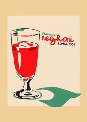 1991 Negroni Drink Poster