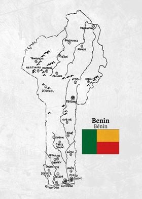 Handdrawn Map of Benin