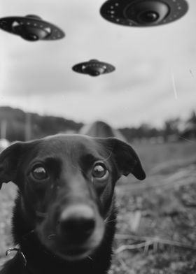 Dog Selfie With UFO