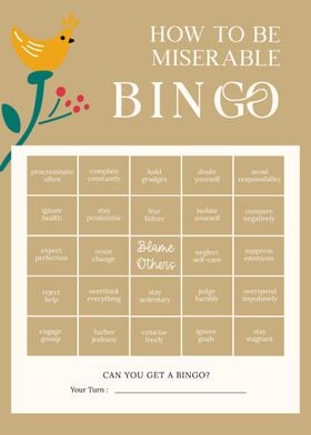 How To Be Miserable Bingo