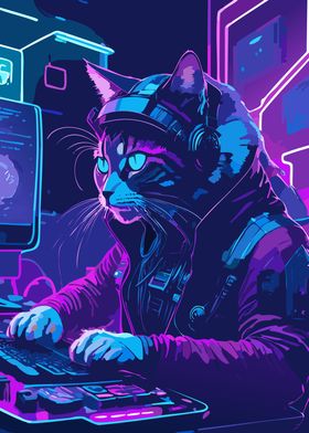 Cyber Cat Gamer