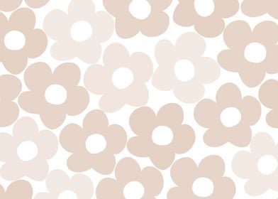 Neutral Retro Daisies 1 