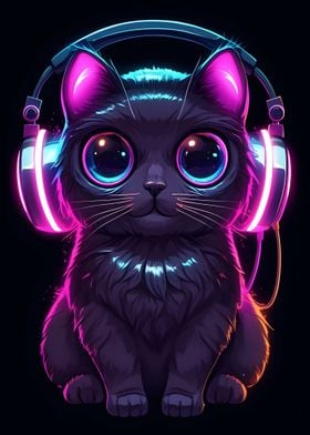 Black Cat Headphones