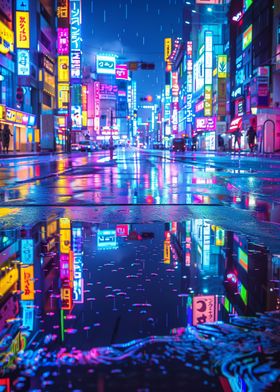 Cyberpunk City Neon Japan