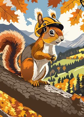 Squirrel Wearing Hard Hat