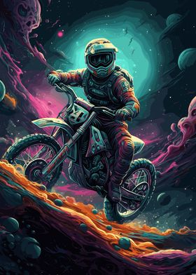 Dirt Bike Astronaut Space