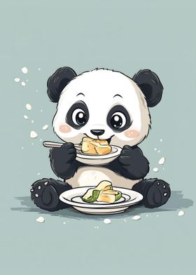 Cartoon Hungry Panda