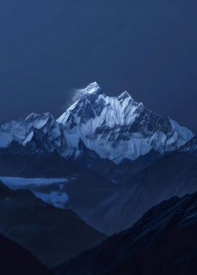 Mountain Under Moonlight